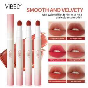 VIBELY Nouveau gloss à lèvres Color Velvet Air, fini mat, couleur riche et longue tenue.