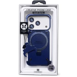 Coque sans cadrepour iPhone 17 Pro avec support, anneau magnétique