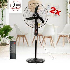 E-Jeff 2 Ventilateurs Sur Pied Télécommandés - Silencieux