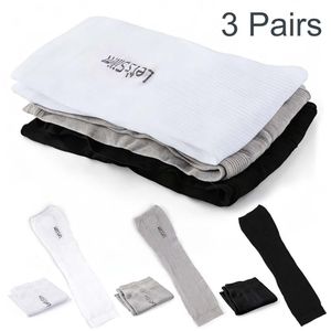 3 paires (noir, blanc, gris) manches de protection UV bras pour hommes femmes - UPF 50 + refroidissement glace soie manches de soleil pour la conduite, le vélo, la course