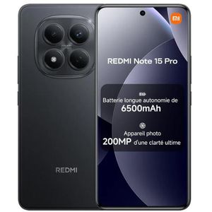 Xiaomi  Redmi Note 15 Pro 4G, Smartphone 8+256 Go, Batterie Massive de 6500 mAh, IP66/IP68, Nouvel Appareil Photo 200 MP, écran AMOLED 1.5K de 6,77