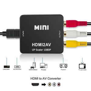 Adaptateur Mini HDMI2AV Convertisseur Vidéo Boîte Pour PS3, Magnétoscope, DVD, PALMTSC, PC- BLANC