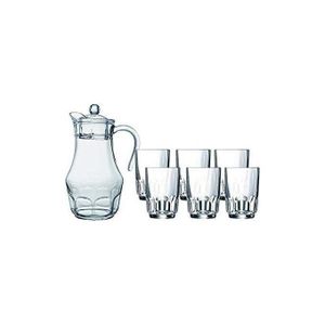 Magnifique Carafe+6 Verres Cassable A Eaux..