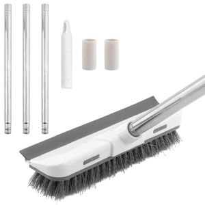 Balai Brosse Sol, 2 en 1 Brosse Sols Nettoyage avec Poils et Raclette