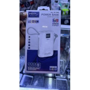 Hepu Power Bank 20000mAh - HP-A02 - Charge Ultra Rapide 22.5W - Câble IPhone Et Type-C