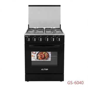 ALiTOP Cuisinière à Gaz Allumage Automatique - 4 foyers - 60 x 60 cm - noire