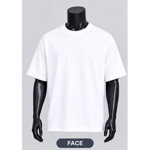 T-Shirt Oversize Homme Col Rond - Blanc Uni