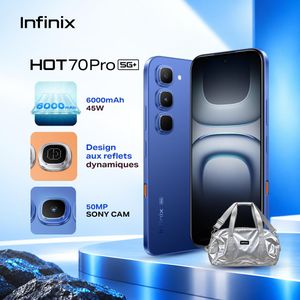 Infinix HOT 70 Pro - 256Go + 8Go - 50 MP - 6000 MAh-charge inversée 10W - Bleu - 12 mois garantie