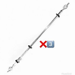 Lot De 3 Tringles à Rideaux Extensibles 1m20 à 2m - Argent