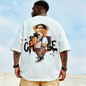 VEOUNDK Homme Loose Manches Courtes T-Shirt - Blanc