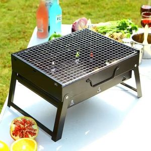 Barbecue Portable à Charbon en Acier Inoxydable Petit Kit d'Outils de Barbecue Mini Pour Cuisine dehors Camping Picnic Plage Barbecue Portable