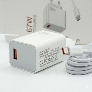 Chargeur Ultra Rapide 67W GaN Premium – Pack Bloc + Câble Type-C Haute Performance – Rechargez en 30 Minutes 