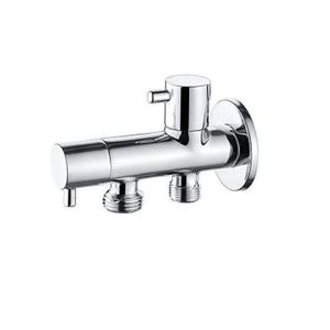 super Robinet D’arrêt équerre 1/2" à Double Sorties 1/2" Et 3/8" // Chromé Eau Froide De LUXE