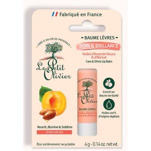 Baume à Lèvres Soin & Brillance LE PETIT OLIVIER à l'huile d'amande douce & d'abricot 4g Lèvres sèches Importé de France