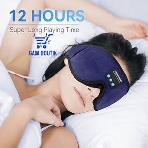 Masque de sommeil Bluetooth 3D avec haut-parleurs stéréo ultra-fins et microphone mains libres pour l'insomnie et les voyages