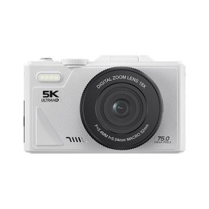 Caméra numérique W1 5K HD 75MP Zoom numérique 18X vidéo WiFi - Blanc