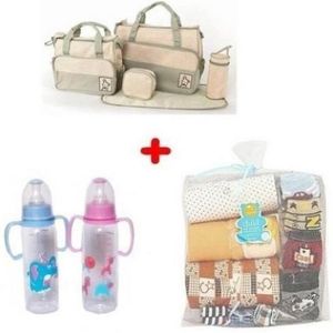 Fashion Kit Maternité - Pour Bébé Et Maman - Multicolore( Grenouillère ,sac  + Lit Bébé, Kangourou) - Prix pas cher