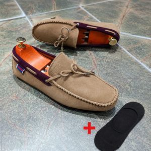 Geogra Chaussures Homme en Daim + 1 Chaussette Offerte