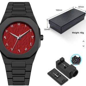 Montre Style Montre arabic rouge noir 