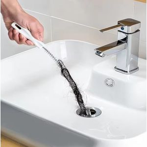 Brosse de dragage de tuyaux Brosse de nettoyage d'évier d'égout de cheveux de salle de bain Outil d'enlèvement de trou de bouchon de nettoyage de drain librement pliable