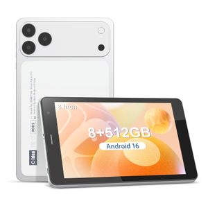 C Idea 8 pouces TabIet Android 16 Portable Light Sim 512GB Adulte TabIet avec étui Bleu