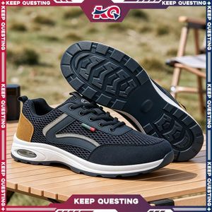 ASHION KQ Grandes tailles 39-48, baskets de mode pour hommes, chaussures de marche à semelle coussin d'air en maille respirante, chaussures de sport décontractées confortables à plateforme antidérapantes