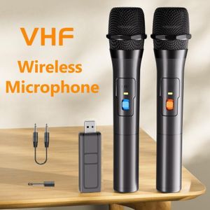 Microphone sans fil VHF, microphone de karaoké portatif, adapté à une utilisation intérieure et extérieure, avec récepteur USB