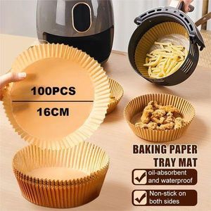 100 Pièces, Tapis Antiadhésif Rond En Papier Jetable Pour Friteuse à Air ,Résistant à L'huile