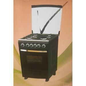 Cuisinière 4 FEUX + Four Gaz -  Inox / Gris