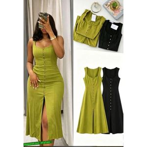 Robe sans manches boutonnée pour femmes