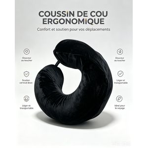 Belle Coussin de cou ergonomique en velours, oreiller cervical de voyage léger, soutien nuque pour avion voiture trai