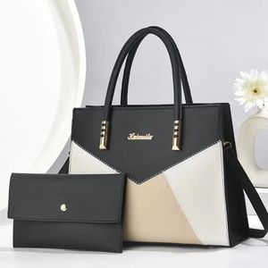 Mode Sac à main 2 en 1 Élégant - Noir beige 