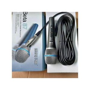 Beta Microphone De Studio Avec Fil Noir Câble De Micro