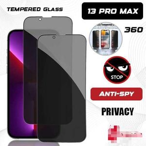 Lot de 2 Film De Protection Antichoc Anti-espion Fumé iPhone 13 Pro Max - Noir