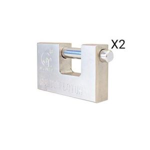Lot De 2 Cadenas En Acier Inoxydable De Haute Sécurité - 100 Mm - Argent BV