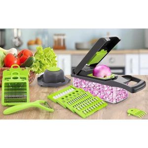 Partagez ce produit    Super Trancheur de Légumes - Découpe Légumes Cube Oignon Carotte Concombre Tomates