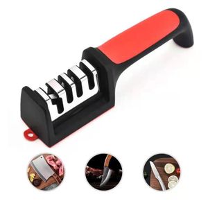 Kitchen Pro Aiguiseur de Couteaux Manuel 3 Étapes – Affûteur en Acier Inoxydable avec Poignée Antidérapante – Pour Cuisine, Maison