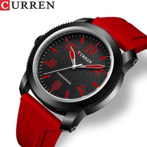 Curren Montre Homme , Nouvelle Collection , Montre à Quartz-Bracelet en silicone, Mode De Luxe Idéal Les Affaires C8454