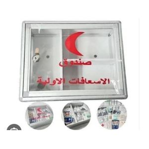 Boîte de Rangement Médicale – Trousse de Premiers Secours – Plastique Solide – avec Poignée – 29 x 21 x 18 cm – Blanc & Rouge