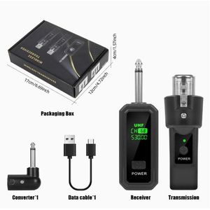 Émetteur-récepteur UHF XLR 6,35 mm, adaptateur microphone sans fil pour microphone dynamique, guitare, table de mixage audio, système de sonorisation