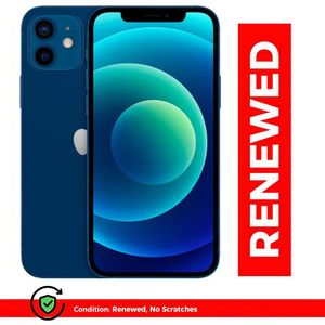 Renewed Apple iPhone 12, 4 Go de RAM + 128 Go de stockage, écran OLED HD de 6,1 pouces, bleu