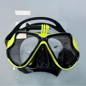 Masque de snorkeling avec support pour caméra, masque de plongée anti-étouffement