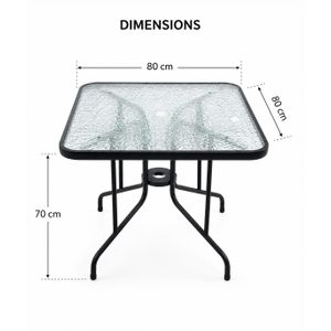 Table Vitrée/marron 80cm 