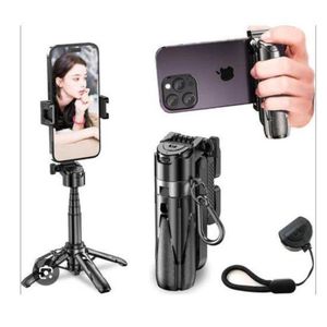 Perche Selfie Trépied Bluetooth - Support Téléphone Grip Pliable Multifonction 3-en-1 - Pour Créateurs de Contenu