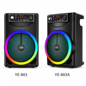 SinG-e Enceinte Bluetooth Portable 8 Pouces Sing-ZQS8146, Haut-Parleur Sans Fil avec Lumière LED RGB, USB, Carte TF, Entrée Microphone, Batterie Rechargeable, Son Puissant pour Karaoké, Fêtes et Événements