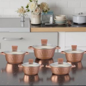 Ensemble de casserole anti adhesive premium 10 pièces - L'élégance professionnelle au service de vos recettes