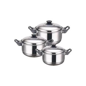 chic casseroles de cuisine en acier - Ensemble De Casseroles En Acier Inoxydable 3 Pièces - casseroles de cuisine - casserole aluminium - Casserole de cuisine maison - Inox
