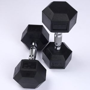 (20KG x2 ) LOT 55 Haltère Hexagonal Revêtu de Caoutchouc Noir 