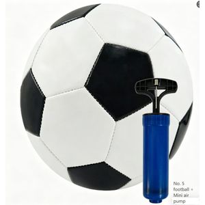 VEOUNDK Combo Ballon de Football Taille 5 et Pompe à Air Manuelle Mini - Kit Sportif Essentiel