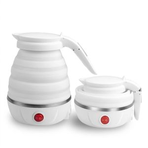 Bouilloire Électrique Pliable En Silicone De 600 Ml, Mini Bouilloire Portable -Blanc